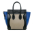 Celine B Celine Brown Beige with Black Calf Leather Micro Tricolor Luggage Tote Italy