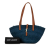 Saint Laurent B Saint Laurent Blue with Brown Raffia Natural Material Small Panier Tote Madagascar