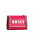 Gucci B Gucci Pink Dark Pink Calf Leather Guccy Sega Wallet On Chain Italy