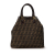 Fendi B Fendi Brown Canvas Fabric Zucca Satchel Italy