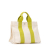 Hermès B Hermès White with Green Lime Canvas Fabric Toile Bora Bora PM Tote France