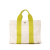 Hermès B Hermès White with Green Lime Canvas Fabric Toile Bora Bora PM Tote France