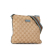 Gucci B Gucci Brown Beige Canvas Fabric GG Web Crossbody Italy