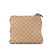 Gucci B Gucci Brown Beige Canvas Fabric GG Web Crossbody Italy