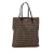 Fendi B Fendi Brown Dark Brown Canvas Fabric Zucchino Tote Italy