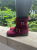 Jimmy Choo Burgundy Suede Gold Tone Buckle Branded Biker Ankle Boots