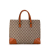 Gucci B Gucci Brown Beige Canvas Fabric GG Nailhead Tote Italy