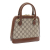 Gucci AB Gucci Brown Beige Coated Canvas Fabric Mini GG Supreme Horsebit 1955 Top Handle Bag Italy