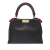 Fendi B Fendi Black with Red Calf Leather Medium Bicolor Iconic Peekaboo Defender Satchel Italy