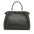 Fendi B Fendi Black Calf Leather Medium Peekaboo Satchel Italy