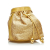 Chanel B Chanel Gold Silk Fabric Brocade Bucket Bag Italy