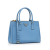 Prada B Prada Blue Calf Leather Medium Saffiano Lux Galleria Double Zip Tote Italy