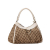 Gucci B Gucci Brown Beige with White Canvas Fabric GG Abbey D-Ring Shoulder Bag Italy