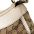 Gucci B Gucci Brown Beige with White Canvas Fabric GG Abbey D-Ring Shoulder Bag Italy