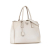 Prada B Prada White Calf Leather Large City skin Galleria Double Zip Satchel Italy