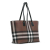 Burberry B Burberry Brown Coated Canvas Fabric Medium E-Check Tote Bag Italy