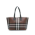 Burberry B Burberry Brown Coated Canvas Fabric Medium E-Check Tote Bag Italy