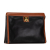 Celine B Celine Black with Brown Calf Leather Clutch Italy