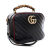 Gucci B Gucci Black Calf Leather Small GG Marmont Torchon Bamboo Satchel Italy