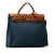 Hermès B Hermès Blue Dark Blue with Brown Canvas Fabric Toile Herbag Zip 31 France