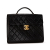 Chanel B Chanel Black Lambskin Leather Leather CC Quilted Lambskin Flap Briefcase France