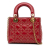 Christian Dior AB Dior Red Lambskin Leather Leather Small Lambskin Cannage Studded Supple Lady Dior Italy