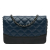 Chanel B Chanel Blue Navy with Black Calf Leather Quilted Aged skin Gabrielle Wallet On Chain Italy