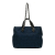 Chanel B Chanel Blue Navy with Black Straw Natural Material CC and Caviar Drawstring Shopping Tote Italy