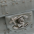 Chanel AB Chanel Silver Calf Leather Medium Glazed skin Grommet Embellished Airline Double Flap France