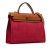 Hermès B Hermès Red Burgundy with Brown Canvas Fabric Toile Herbag Zip 31 France