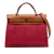 Hermès B Hermès Red Burgundy with Brown Canvas Fabric Toile Herbag Zip 31 France