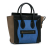 Celine B Celine Blue with Black Calf Leather Micro Tricolor Luggage Tote Italy