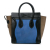 Celine B Celine Blue with Black Calf Leather Micro Tricolor Luggage Tote Italy