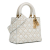 Christian Dior B Dior White Lambskin Leather Leather Medium Lambskin Cannage Studded Supple Lady Dior Italy