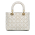 Christian Dior B Dior White Lambskin Leather Leather Medium Lambskin Cannage Studded Supple Lady Dior Italy