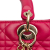 Christian Dior B Dior Pink Dark Pink Lambskin Leather Leather Medium Lambskin Cannage Lady Dior Italy