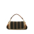 Fendi AB Fendi Brown Canvas Fabric Pequin Gingham And Raffia Baguette Satchel Italy