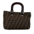 Fendi B Fendi Brown Canvas Fabric Zucca Twins Tote Italy