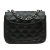 Chanel AB Chanel Black Lambskin Leather Leather Mini Square Classic Lambskin Single Flap France