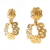 Chanel B Chanel Gold Gold Plated Metal Flower Hoop Clip On Earrings France