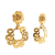 Chanel B Chanel Gold Gold Plated Metal Flower Hoop Clip On Earrings France