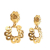 Chanel B Chanel Gold Gold Plated Metal Flower Hoop Clip On Earrings France