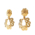 Chanel B Chanel Gold Gold Plated Metal Flower Hoop Clip On Earrings France