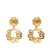 Chanel B Chanel Gold Gold Plated Metal Flower Hoop Clip On Earrings France