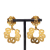 Chanel B Chanel Gold Gold Plated Metal Flower Hoop Clip On Earrings France