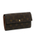 Louis Vuitton AB Louis Vuitton Brown Monogram Canvas Canvas Monogram Sarah Long Wallet France