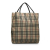 Burberry B Burberry Brown Beige Canvas Fabric House Check Tote China