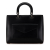 Christian Dior AB Dior Black Calf Leather Large skin Lady Dior Pocket Tote Italy