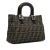 Fendi B Fendi Brown Canvas Fabric Small Zucca Twins Tote Italy