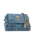 Chanel B Chanel Blue Denim Fabric Mini Mood Clutch with Chain France